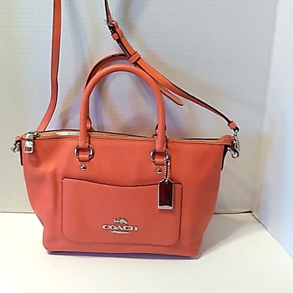 Coach Handbags - Coach New Handbag f31466 Pebbled Leather Mimi Emma Satchel coral Pink